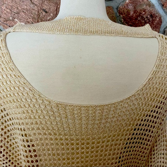 Pretty gold tone loose knit sweater - Picture 4 of 7